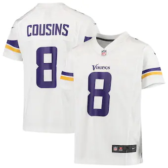 youth nike kirk cousins white minnesota vikings player game